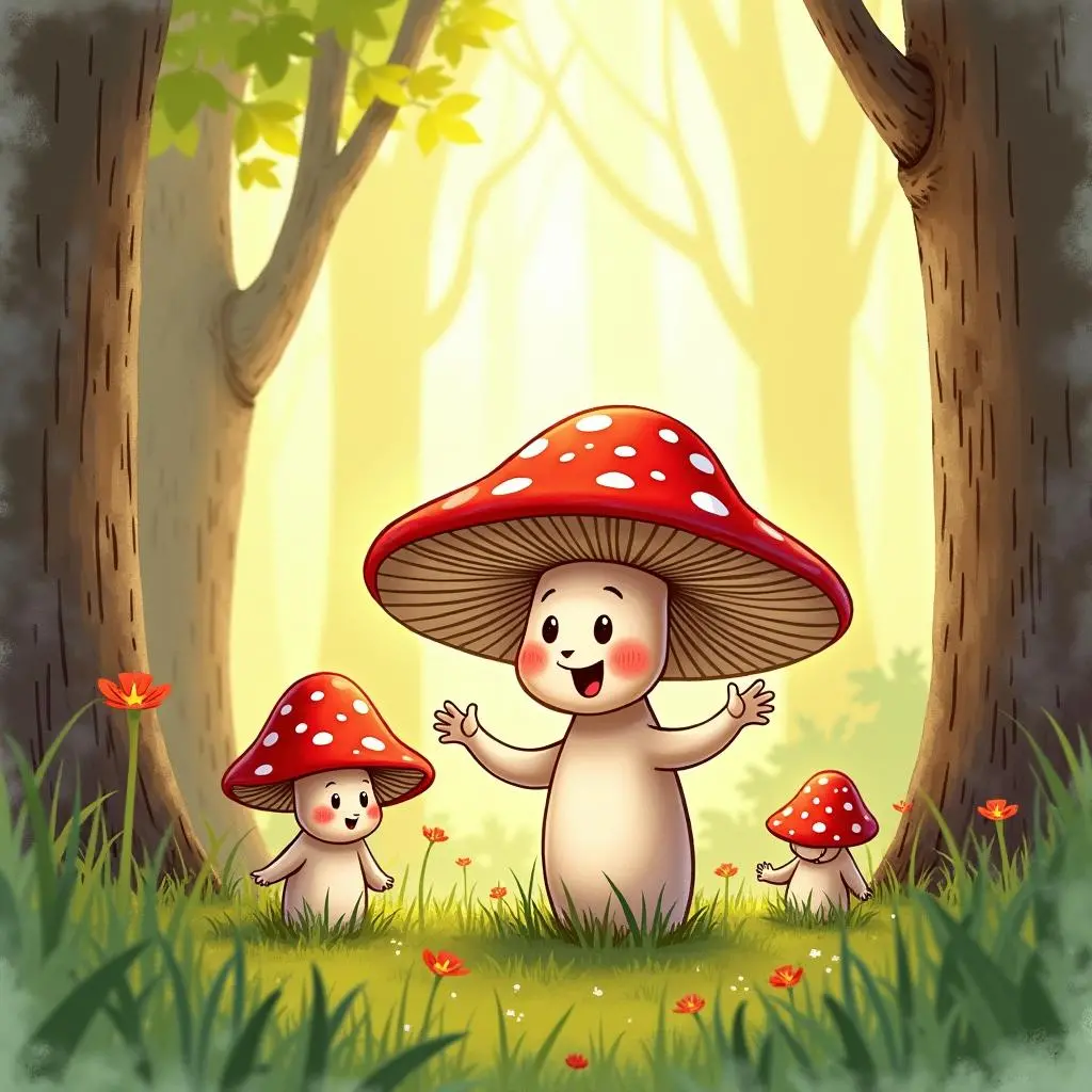 The little mushroom becomes brave