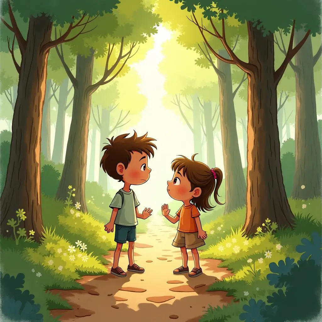 The brother and sister find they are lost