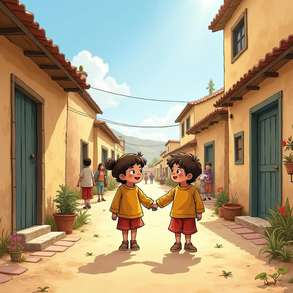 The brother and sister find their way home