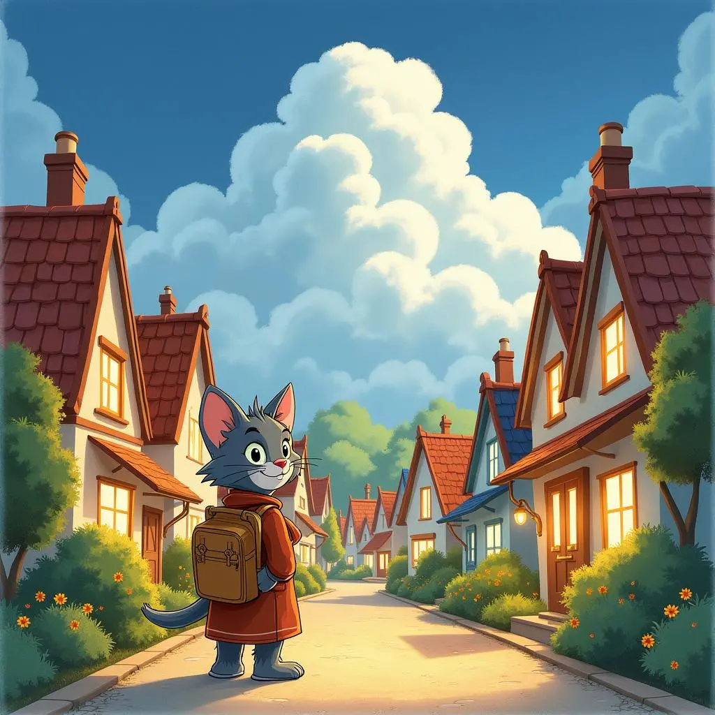 The cloud returns to the town