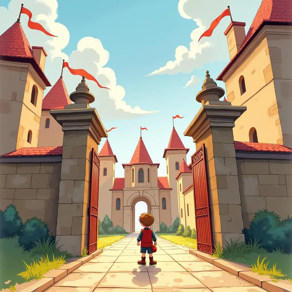 Hans in front of the palace