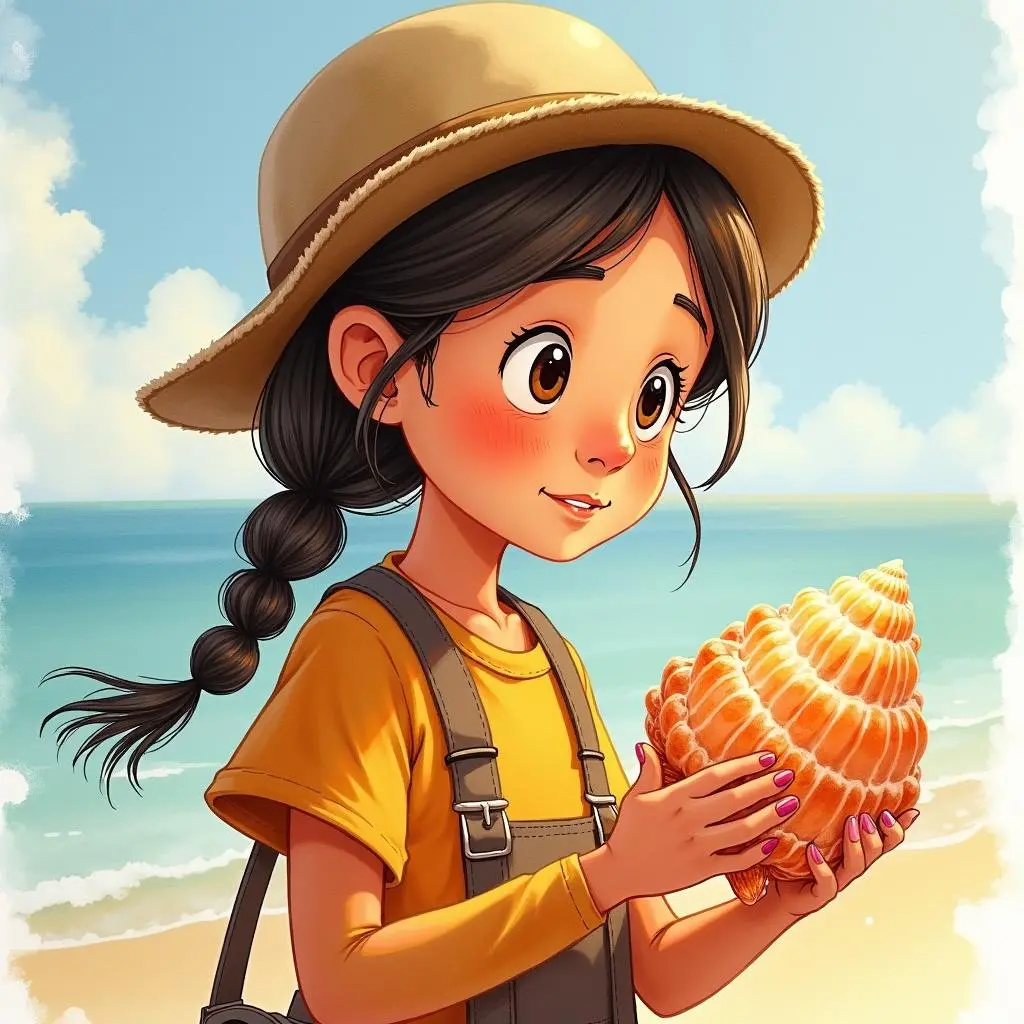 The fisherman holding the conch
