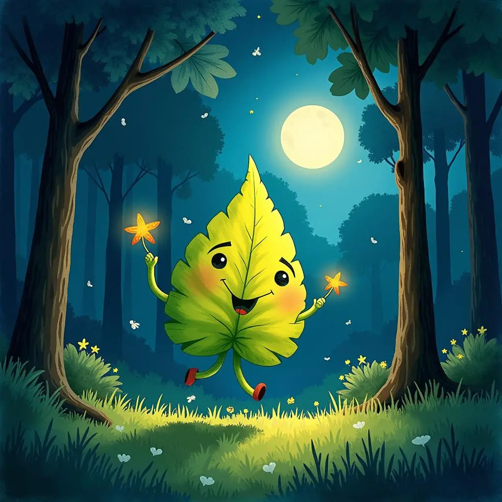 夜晚树叶继续跳舞