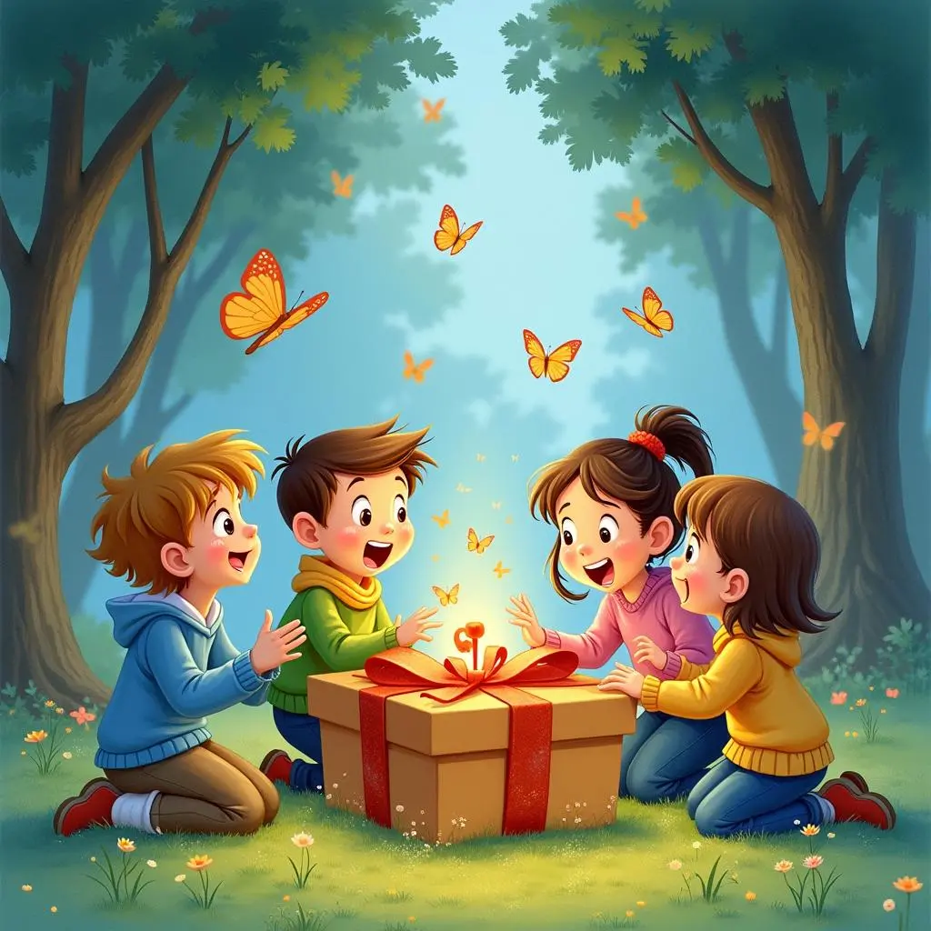 The children discover the gift