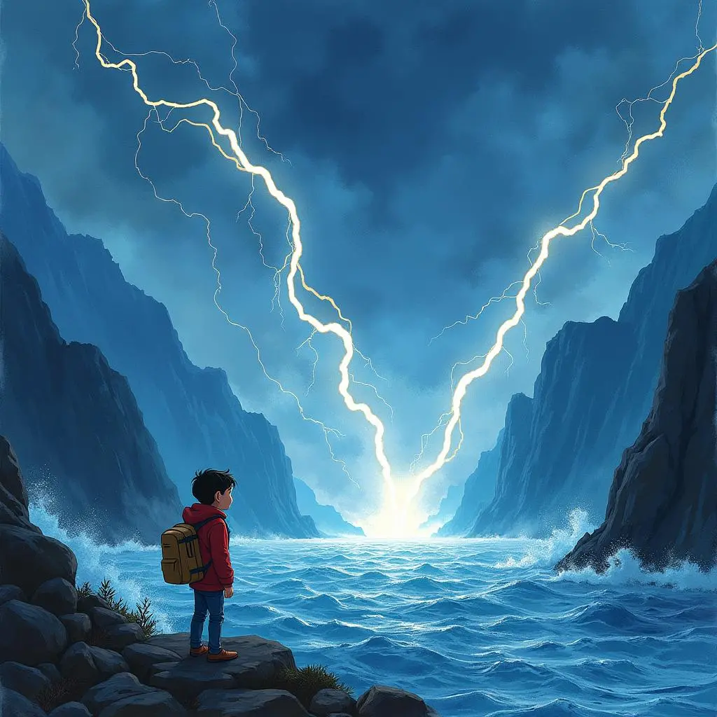 The fjord in the storm