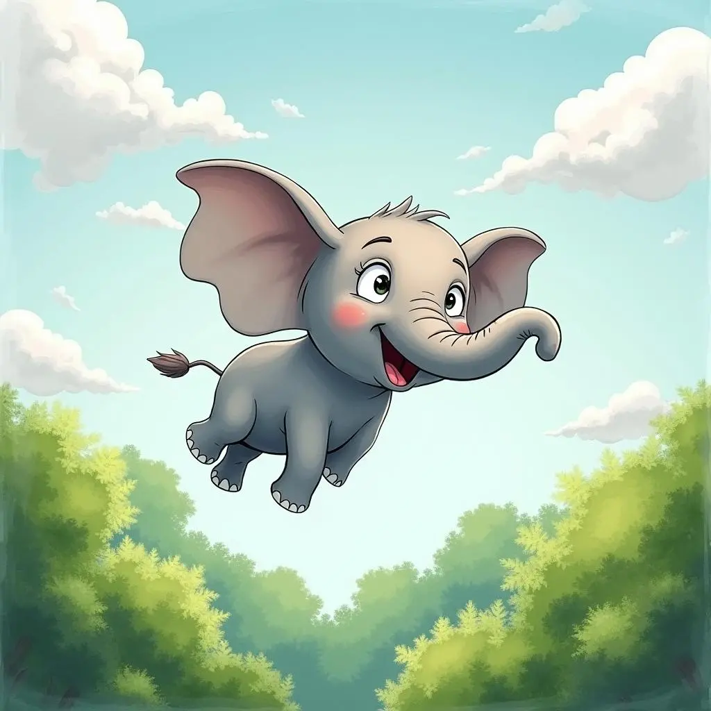 Dudu is flying above the forest