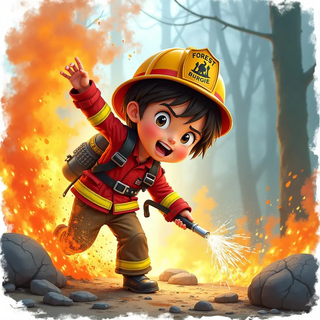 Everyone works together to put out the fire