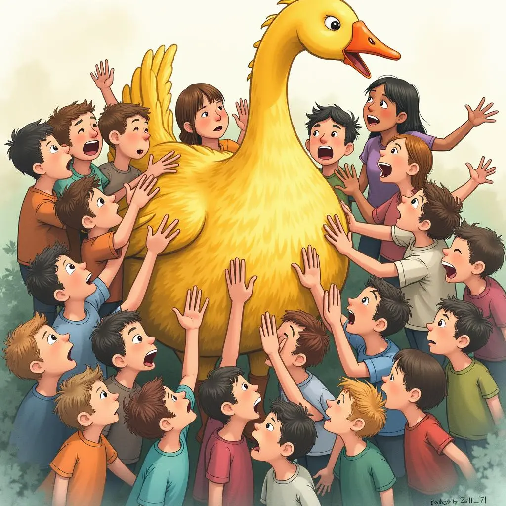 Everyone gets stuck to the Golden Goose