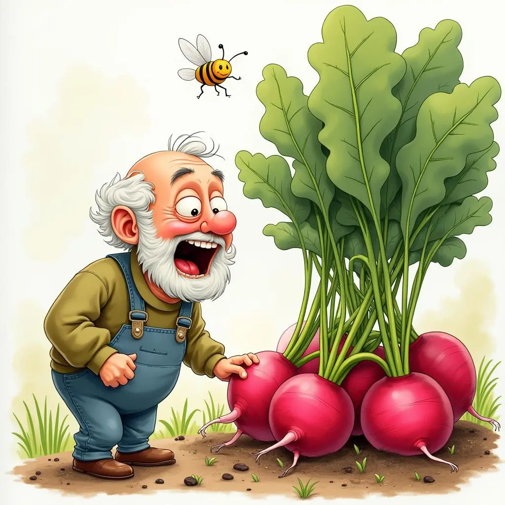The radishes have grown up