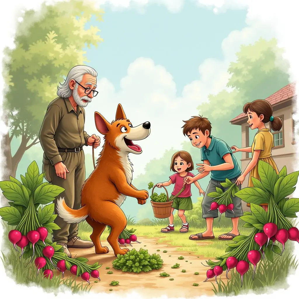 The puppy also comes to help