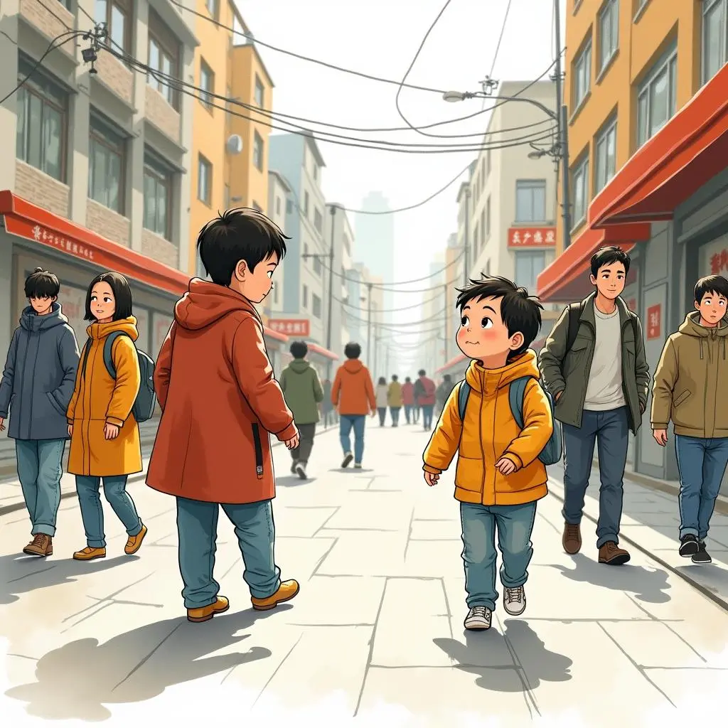 少年模仿路人
