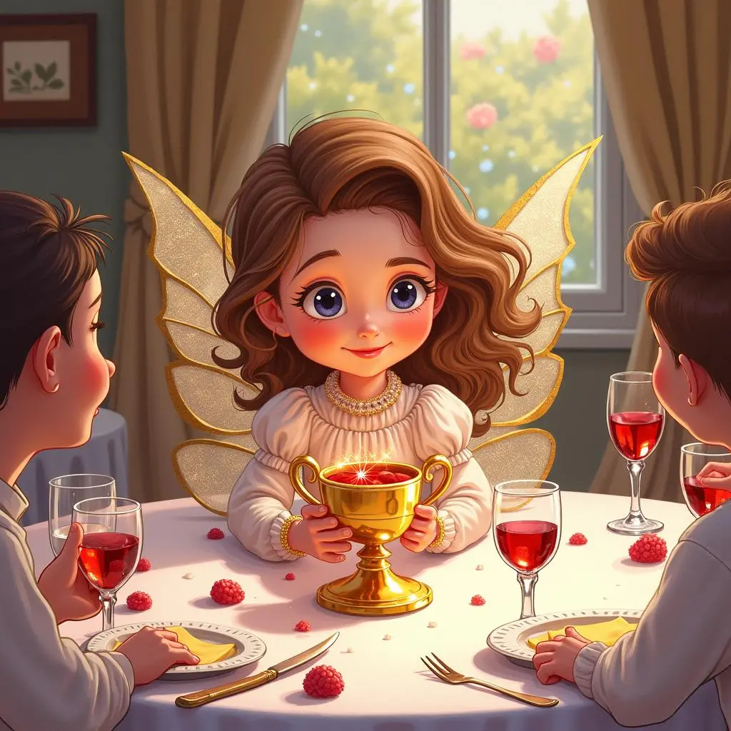 Hebe pouring wine at the divine banquet