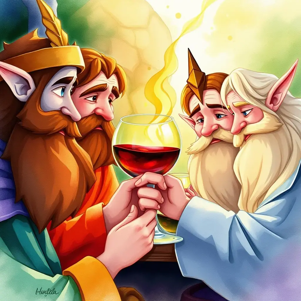 The gods were intoxicated with Hebe's wine