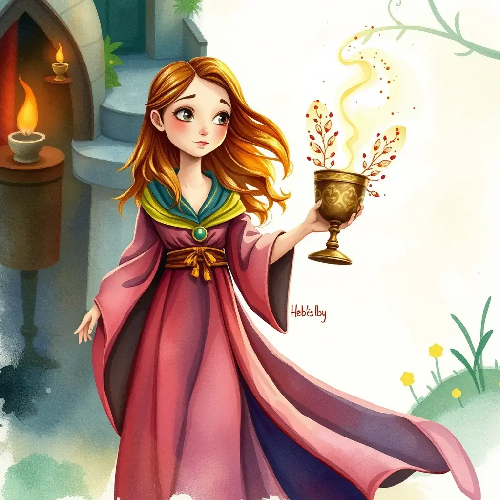 Hebe left the banquet with the fairy cup