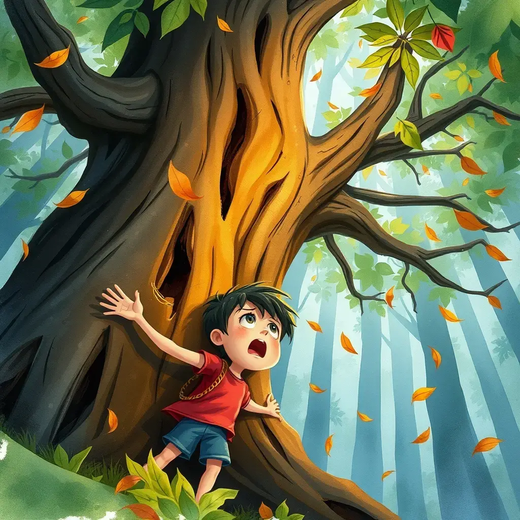 Alex is crying in the woods