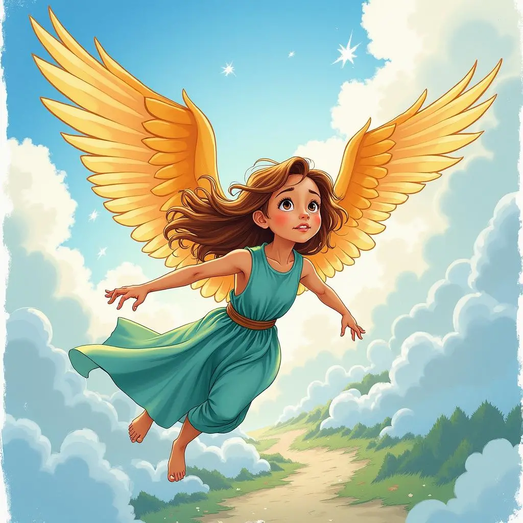 Iris Flying Towards the Temple