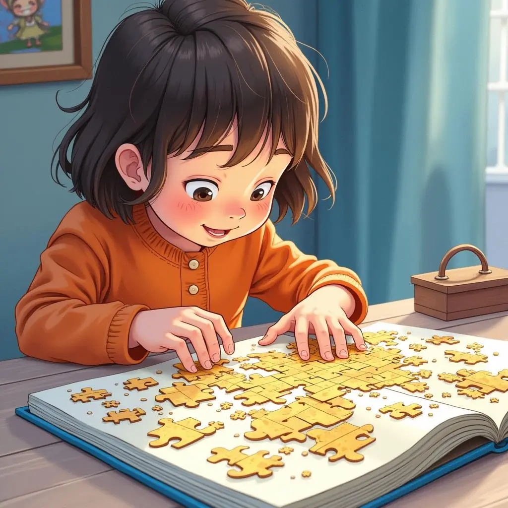 Tony starts to assemble this magical jigsaw puzzle