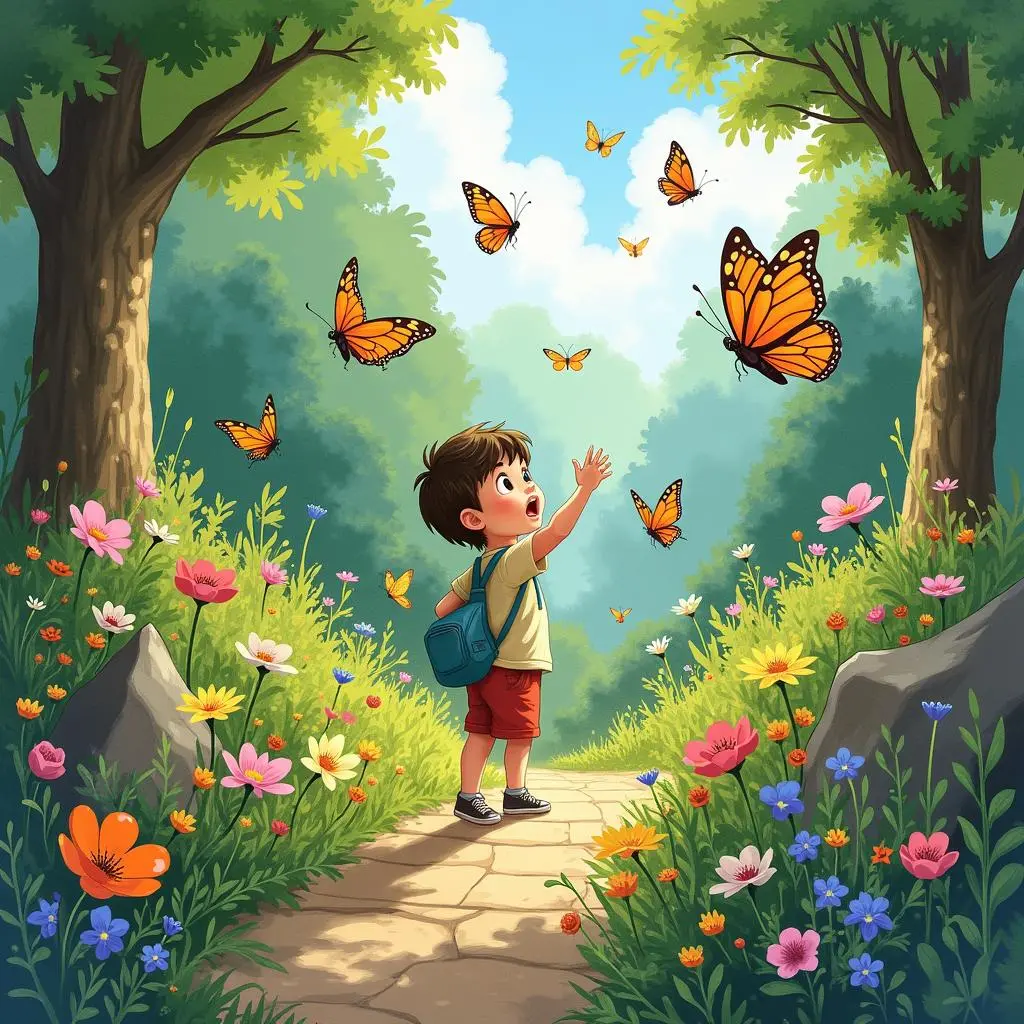 Arrive at the mysterious garden