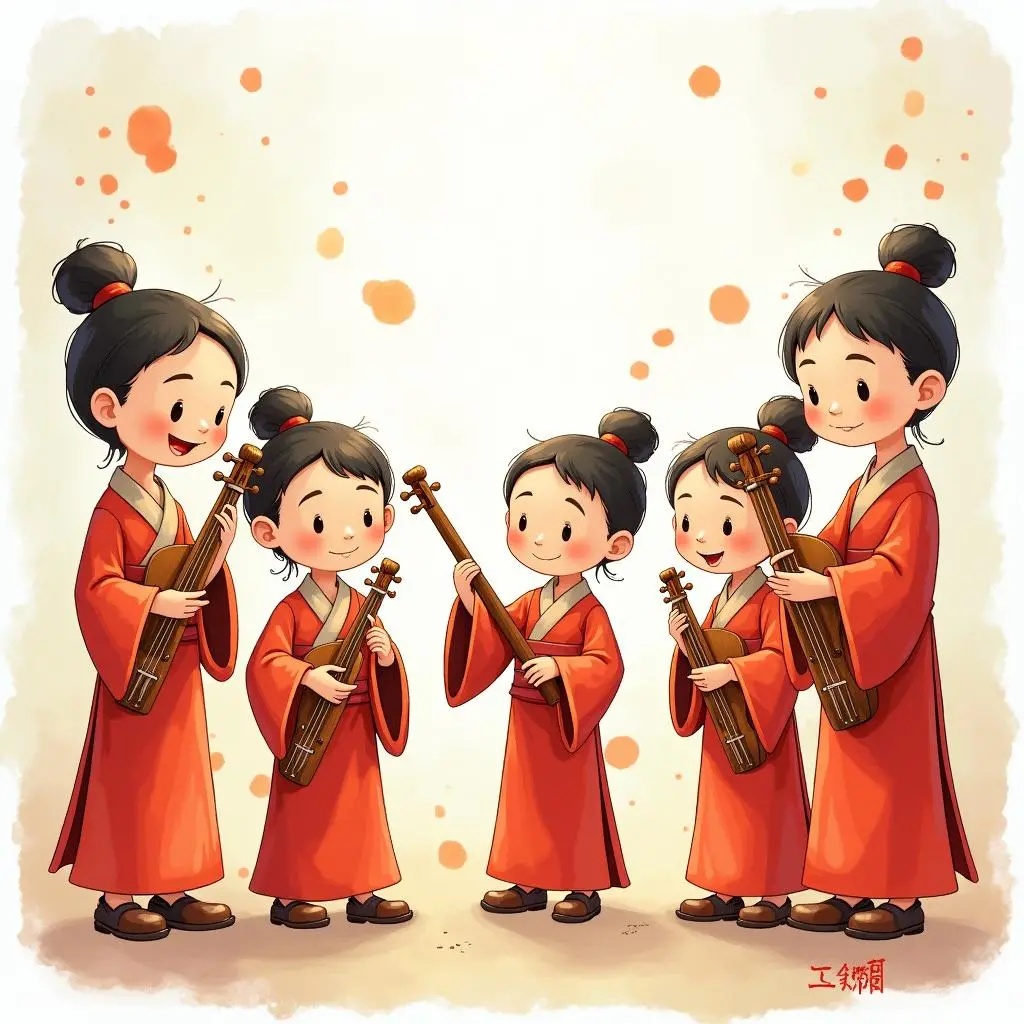 竽师们排队准备演奏