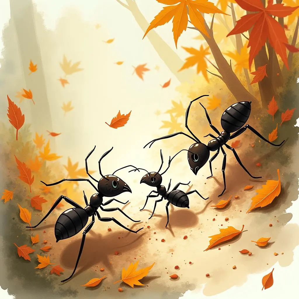 Little ants crossing obstacles