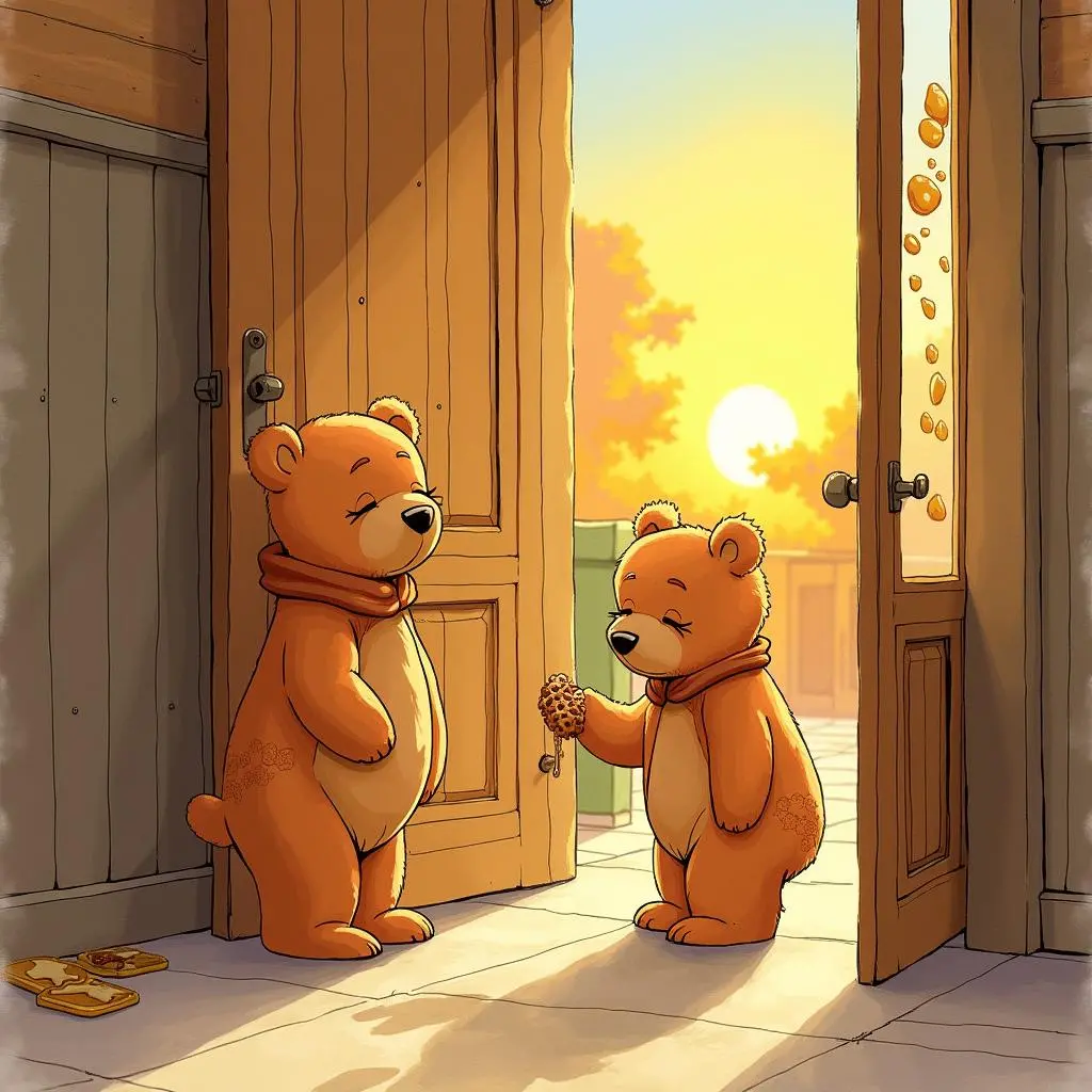 The little bear after the honey store closes