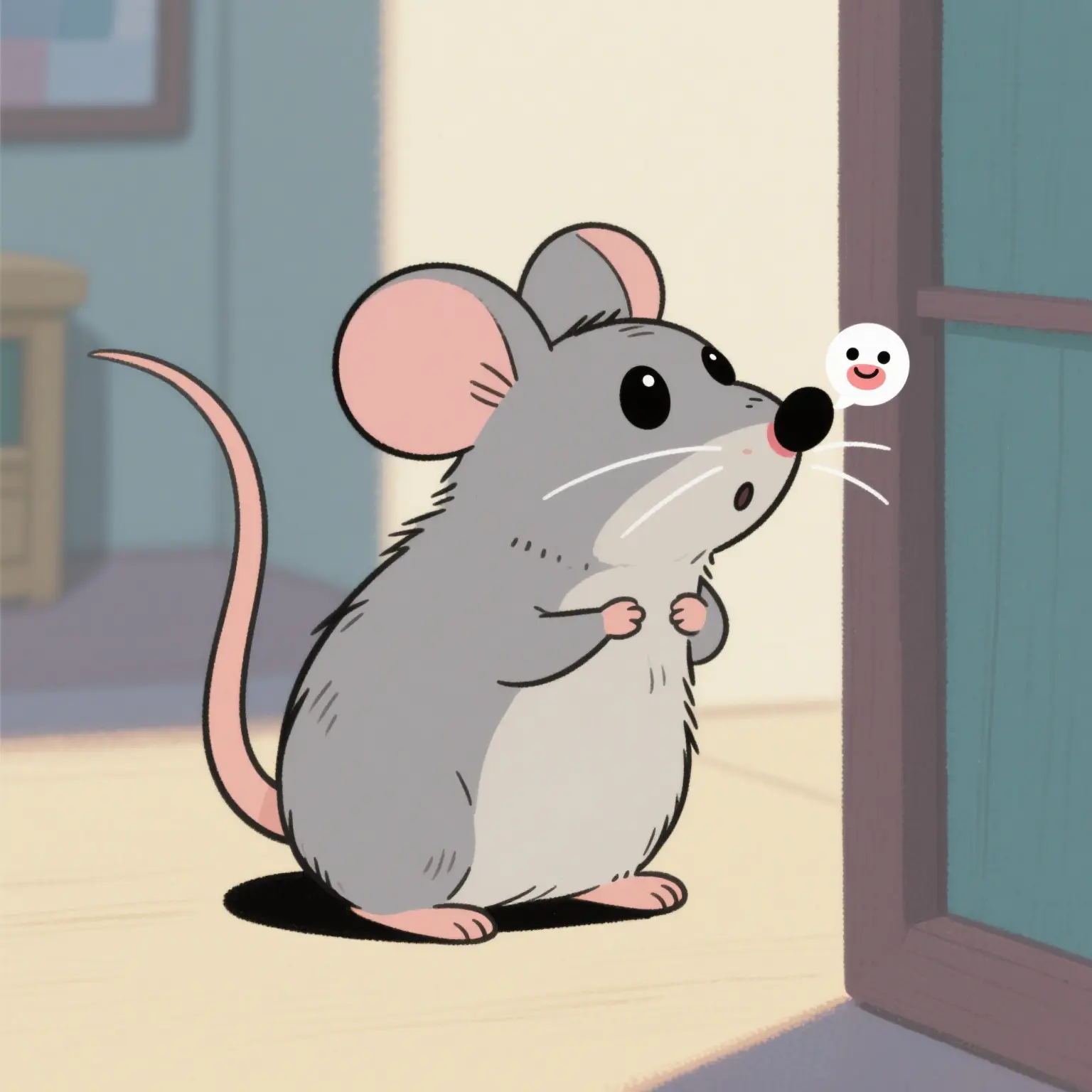 A little mouse looking for cheese