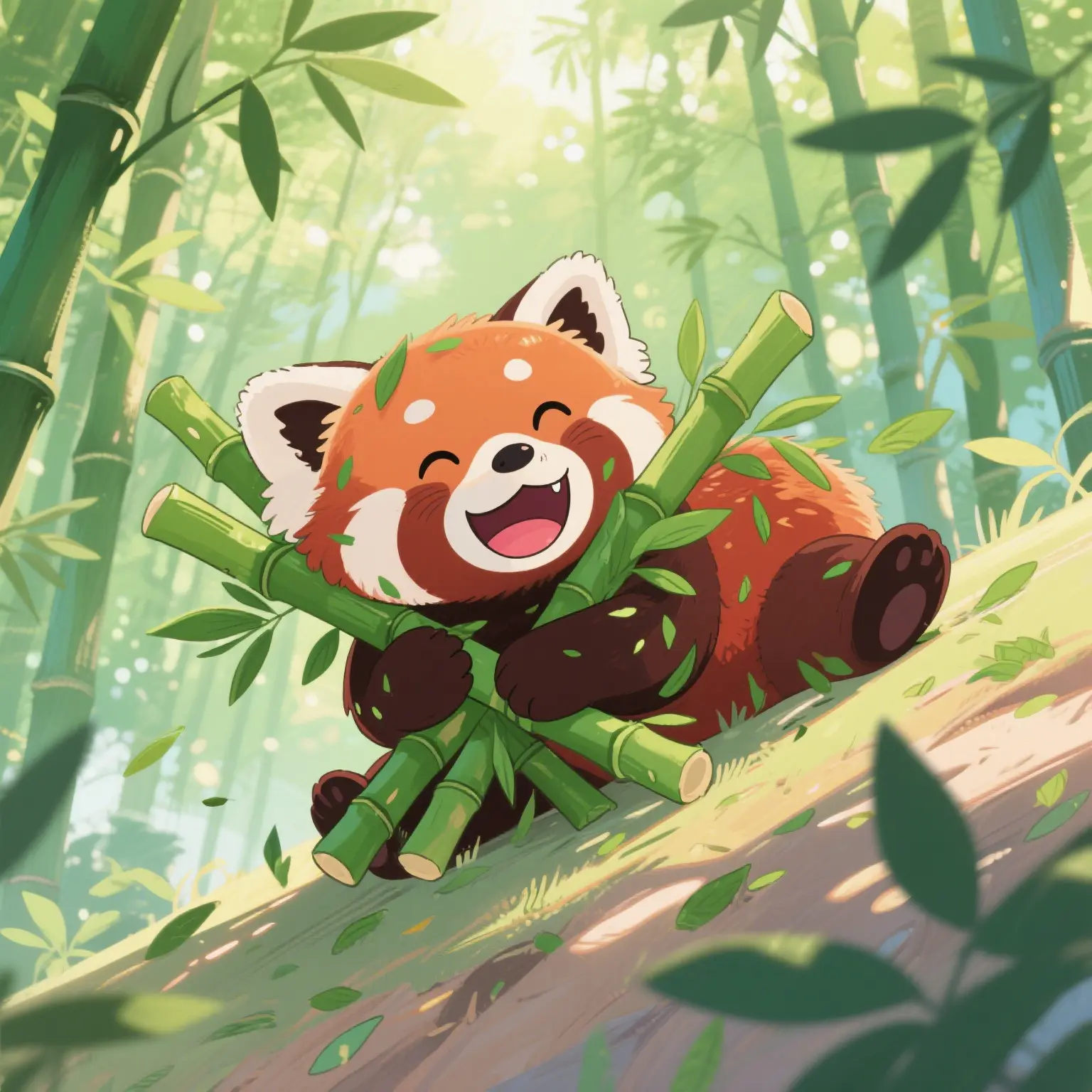 The little panda rolling
