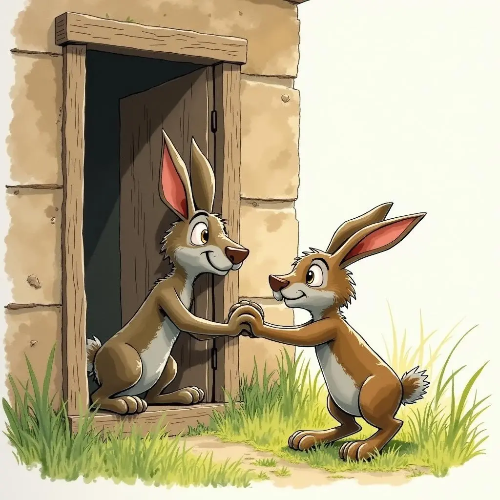 The big bad wolf is trying to figure out a way at the door