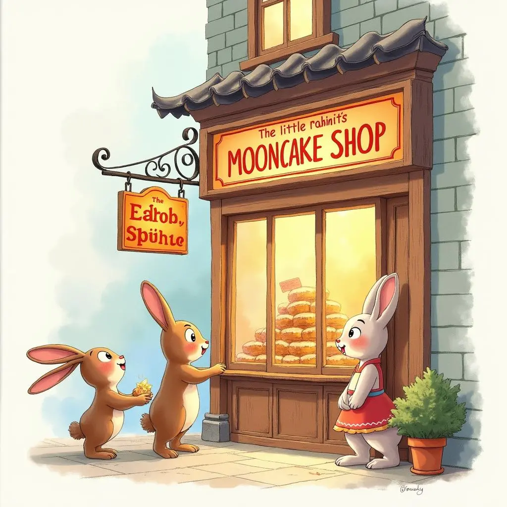 The little animals are queuing outside the shop
