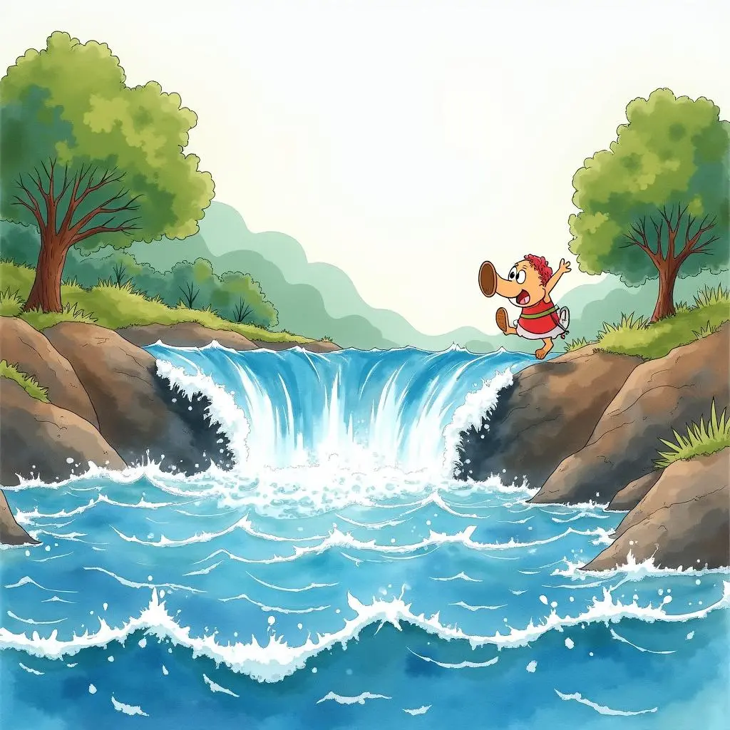 The little river flows into the big river