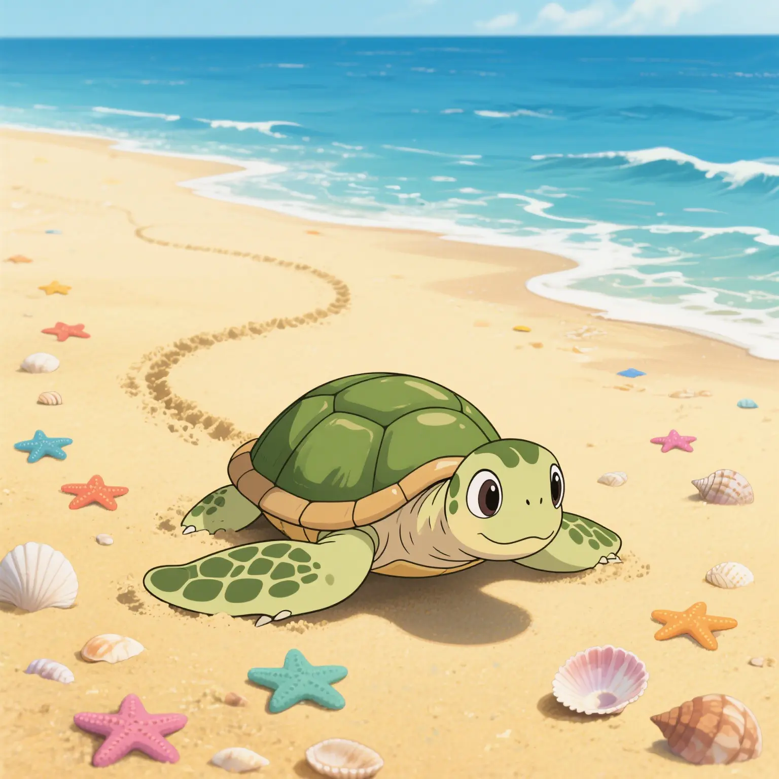 The crawling little turtle