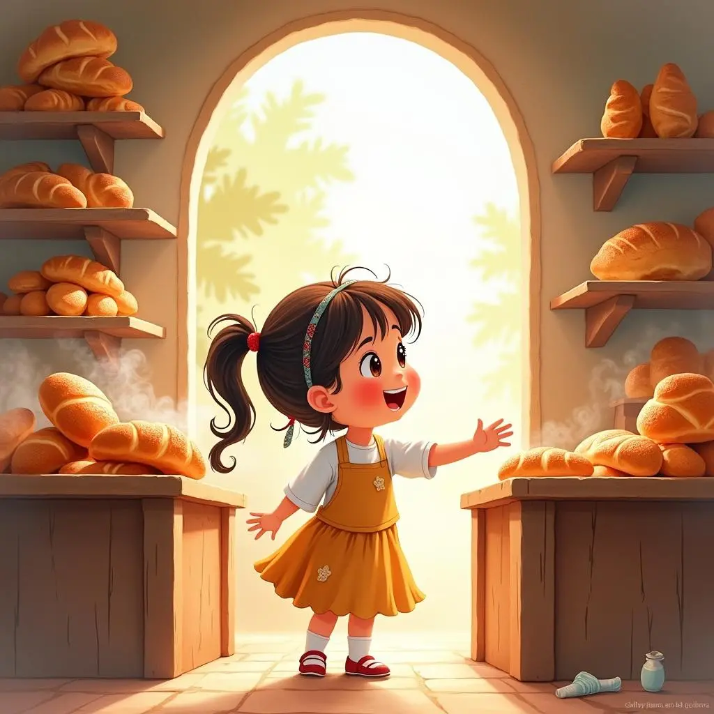 The busy scene inside the bakery