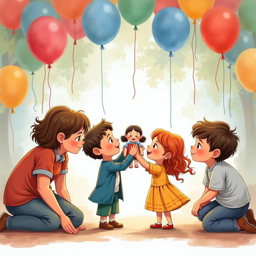 Raj and his friends are surrounding the puppet