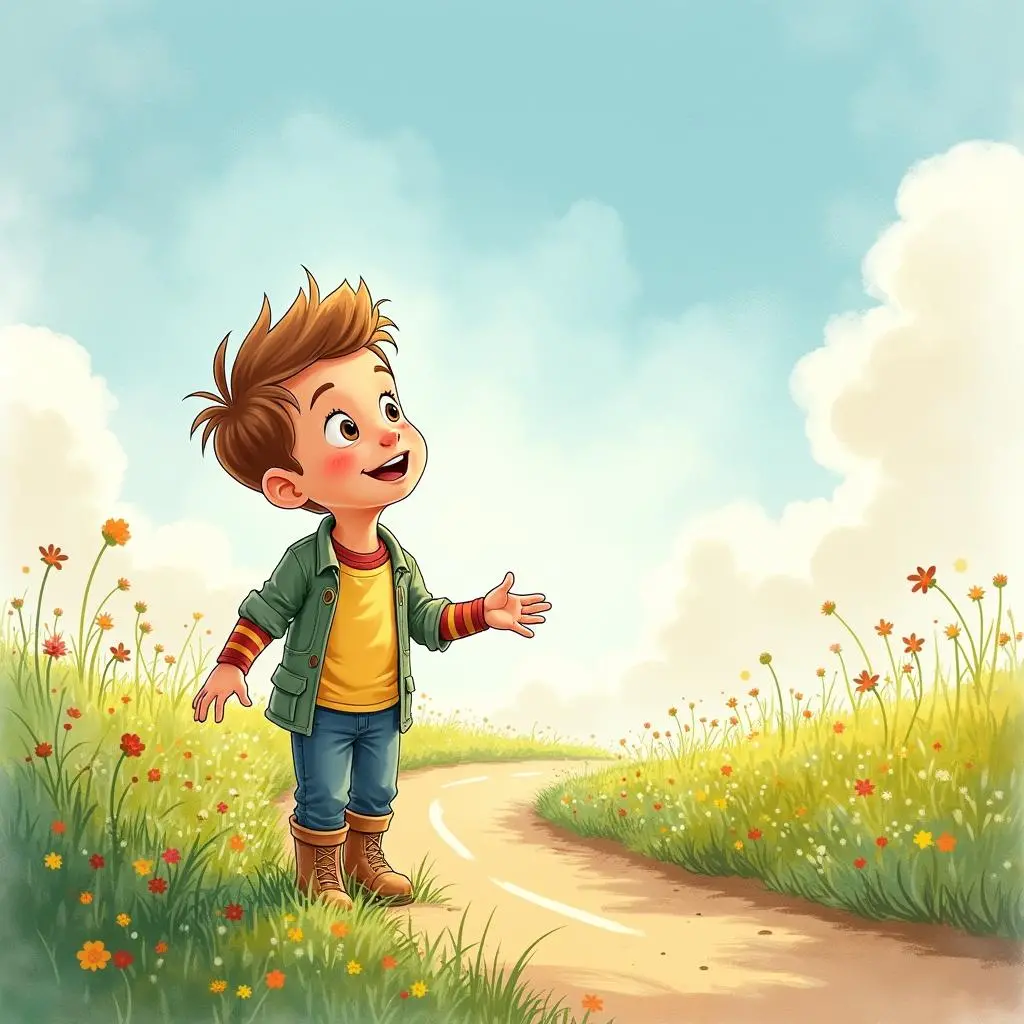 The young man walks home easily after throwing away the treasures