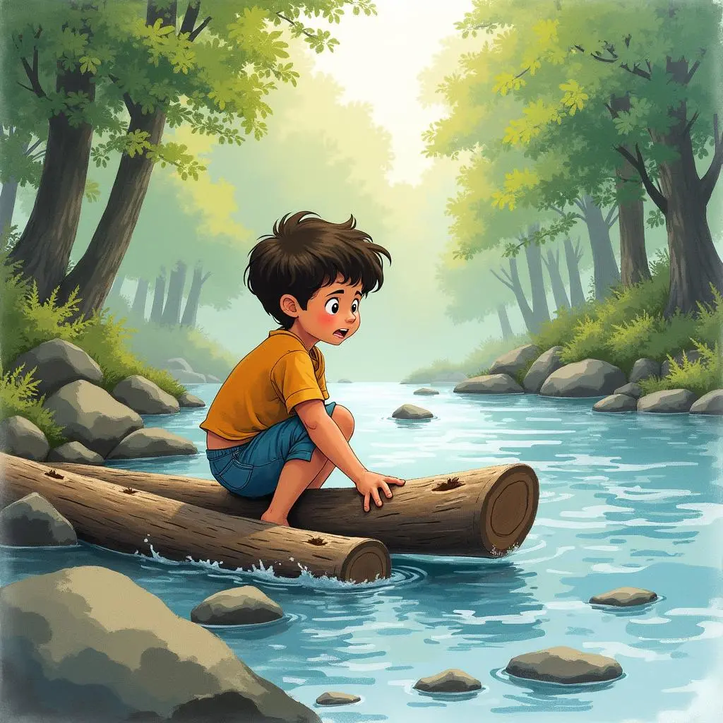 Tom makes a raft