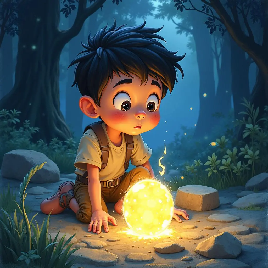 Tom thinks while carrying the magical stone