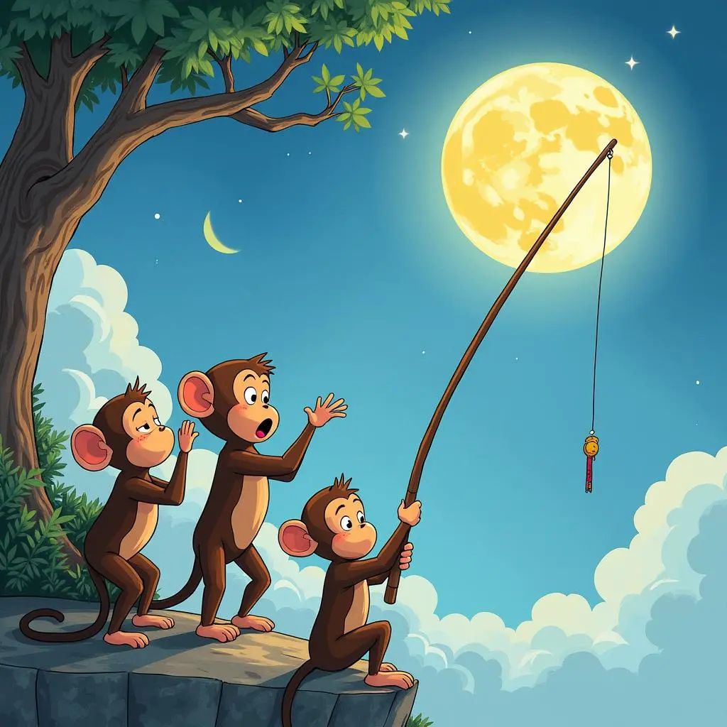 The moon is still in the sky