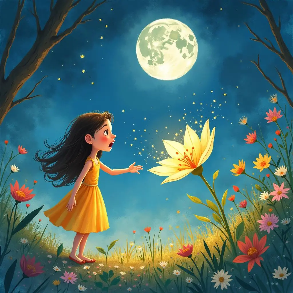 Lily discovers the magic flower