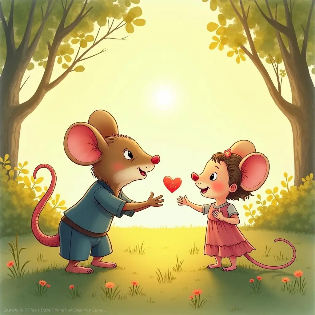 The scene where the mouse father looks for the sun