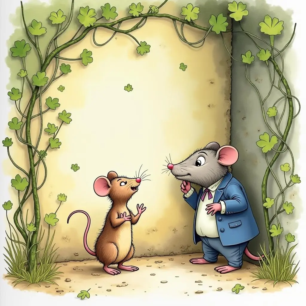 The scene where the mouse father looks for the wall