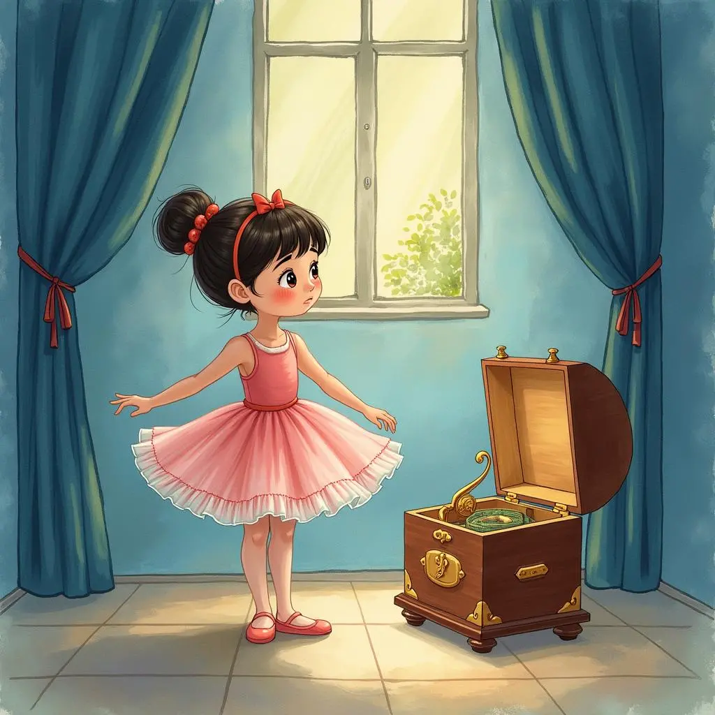 The girl returns to the music box
