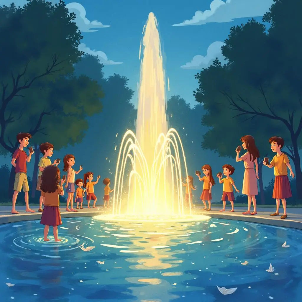 The curtain call of the musical fountain