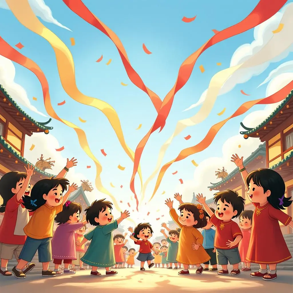 村民们欢快地庆祝