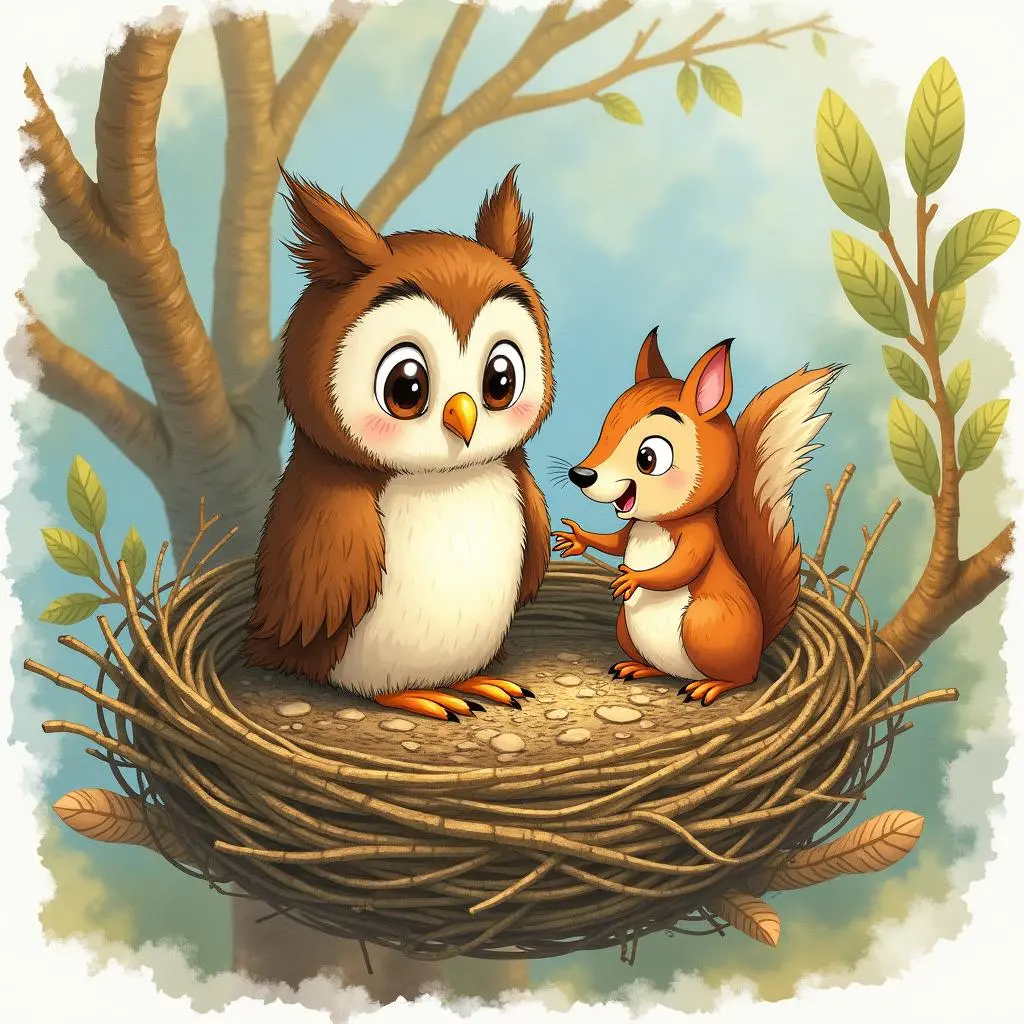 Xiaoxiang delivers a letter to the squirrel