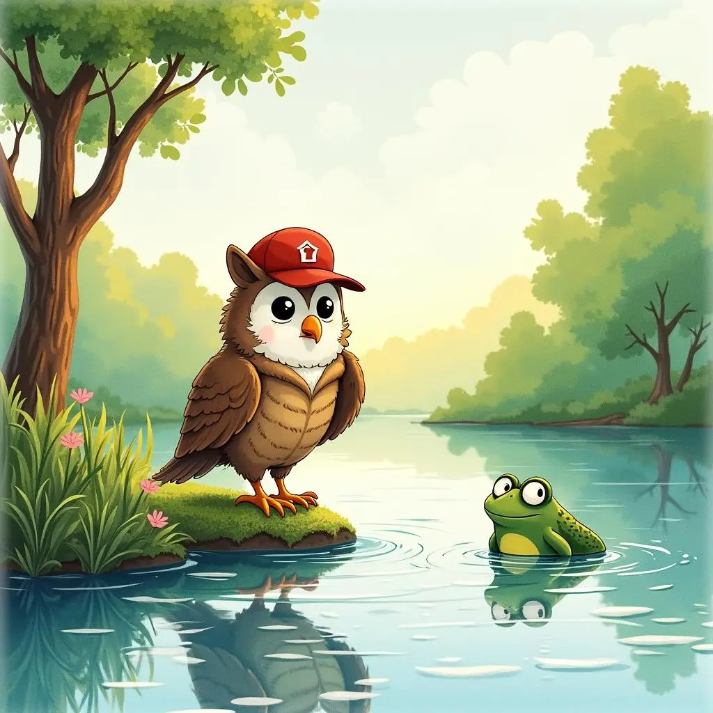 Xiaoxiang delivers a letter to the frog by the river