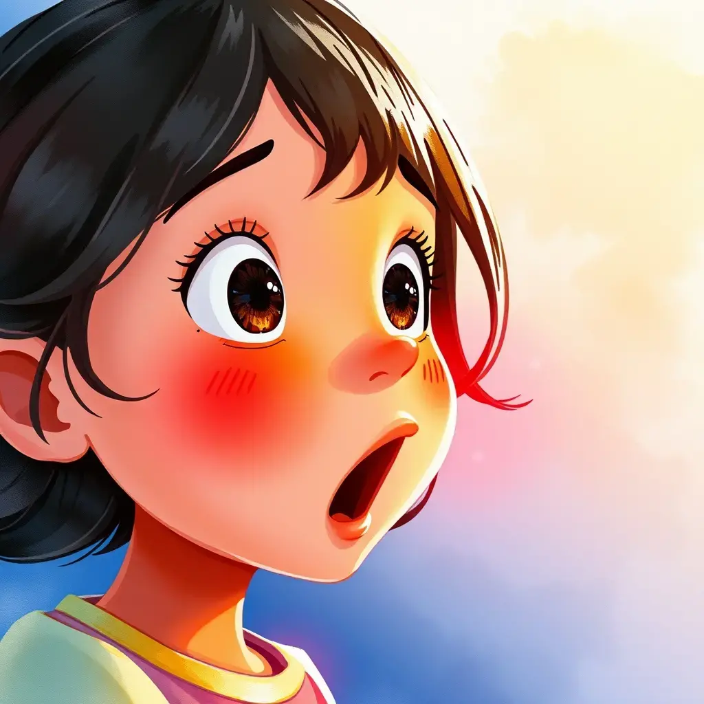 Lucy had a red glow on her body after eating the candy