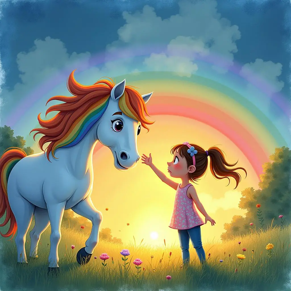 Lily and the Rainbow Horse are in the vortex