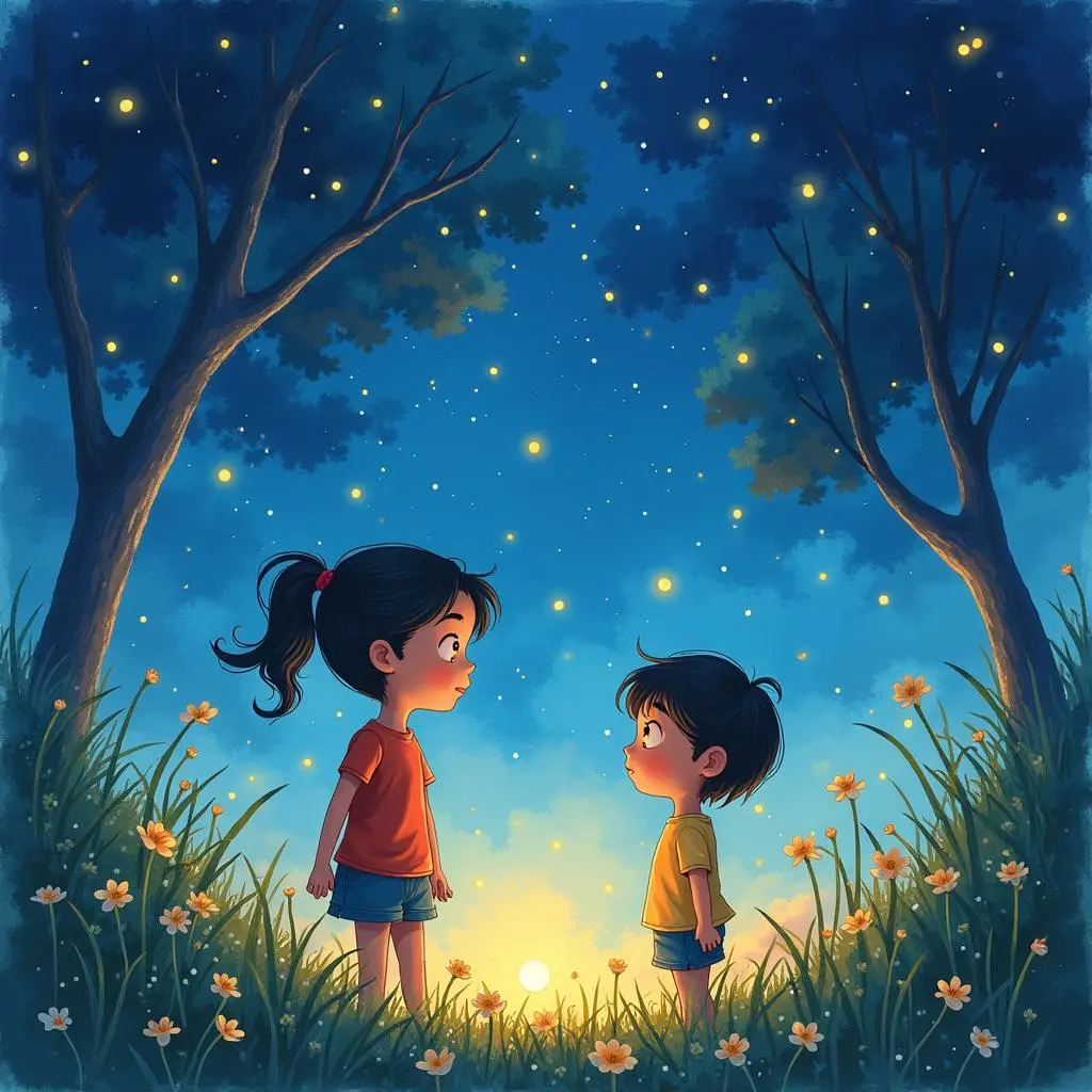 夜晚的彩虹小镇