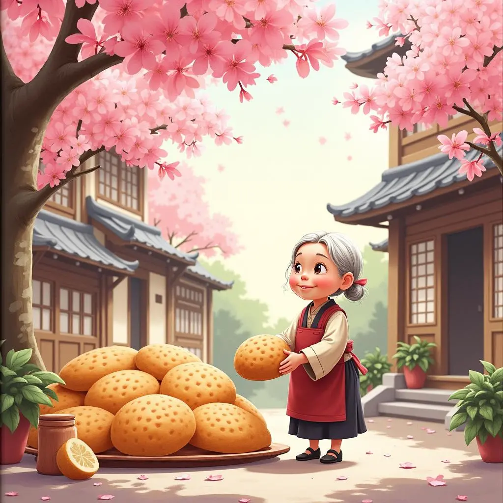 年糕婆婆和朋友们分享年糕盛宴