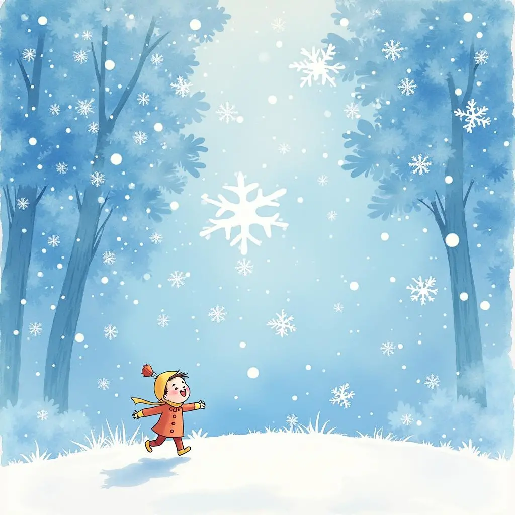雪花飘向大地